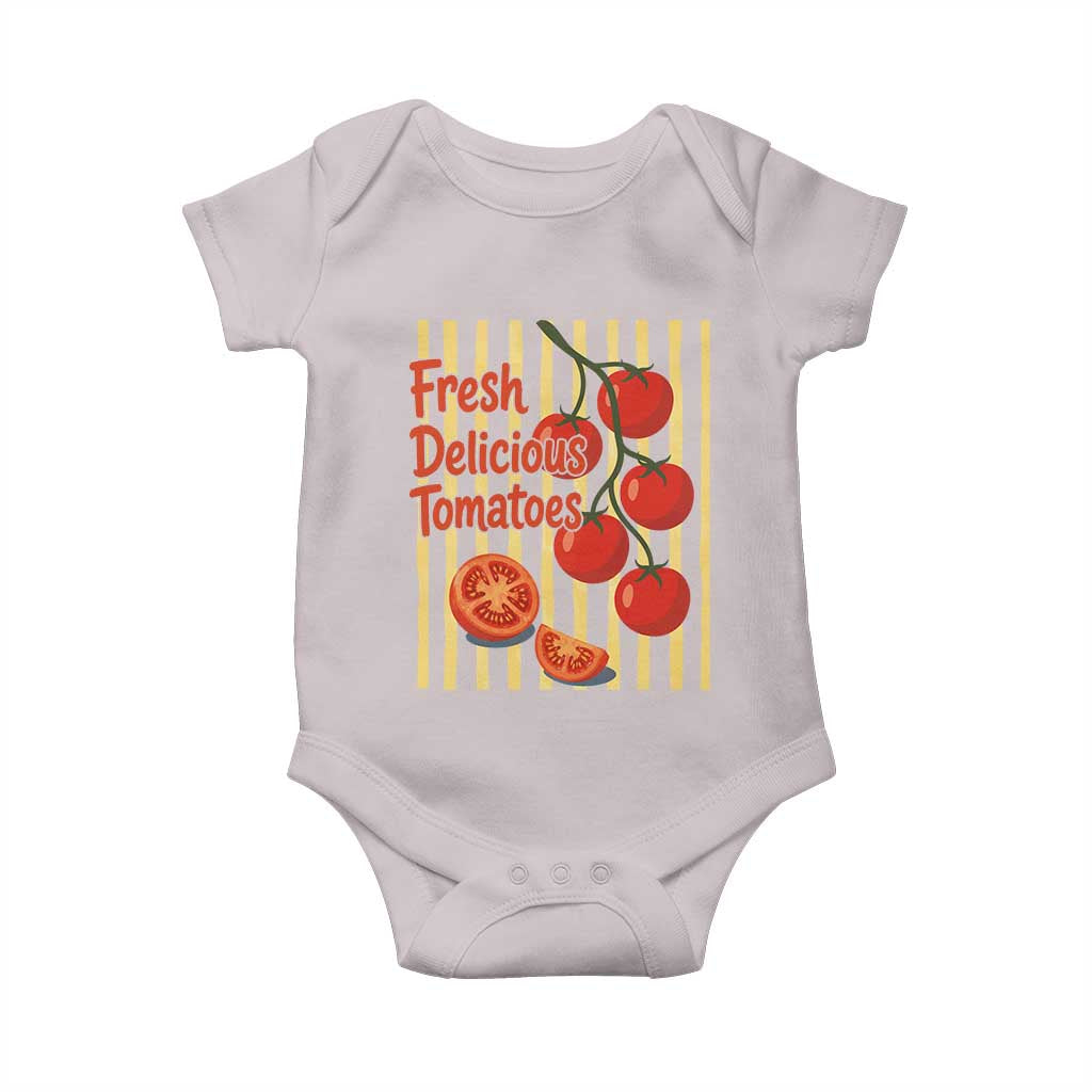 Subtle FDT Baby Onesie Fresh Delicious Tomatoes Striped Retro Vintage 80s Subtle FDT