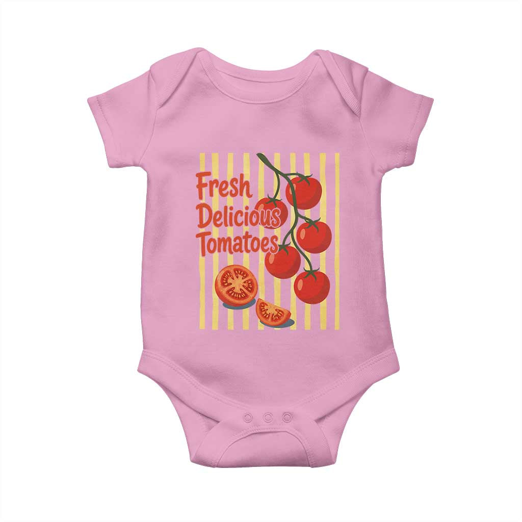 Subtle FDT Baby Onesie Fresh Delicious Tomatoes Striped Retro Vintage 80s Subtle FDT