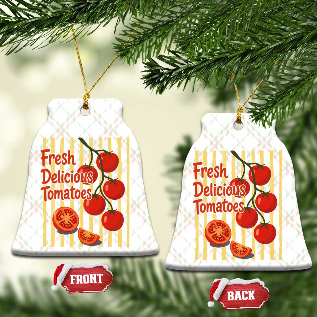 Subtle FDT Ceramic Ornament Fresh Delicious Tomatoes Striped Retro Vintage 80s Subtle FDT