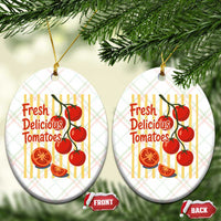 Subtle FDT Ceramic Ornament Fresh Delicious Tomatoes Striped Retro Vintage 80s Subtle FDT