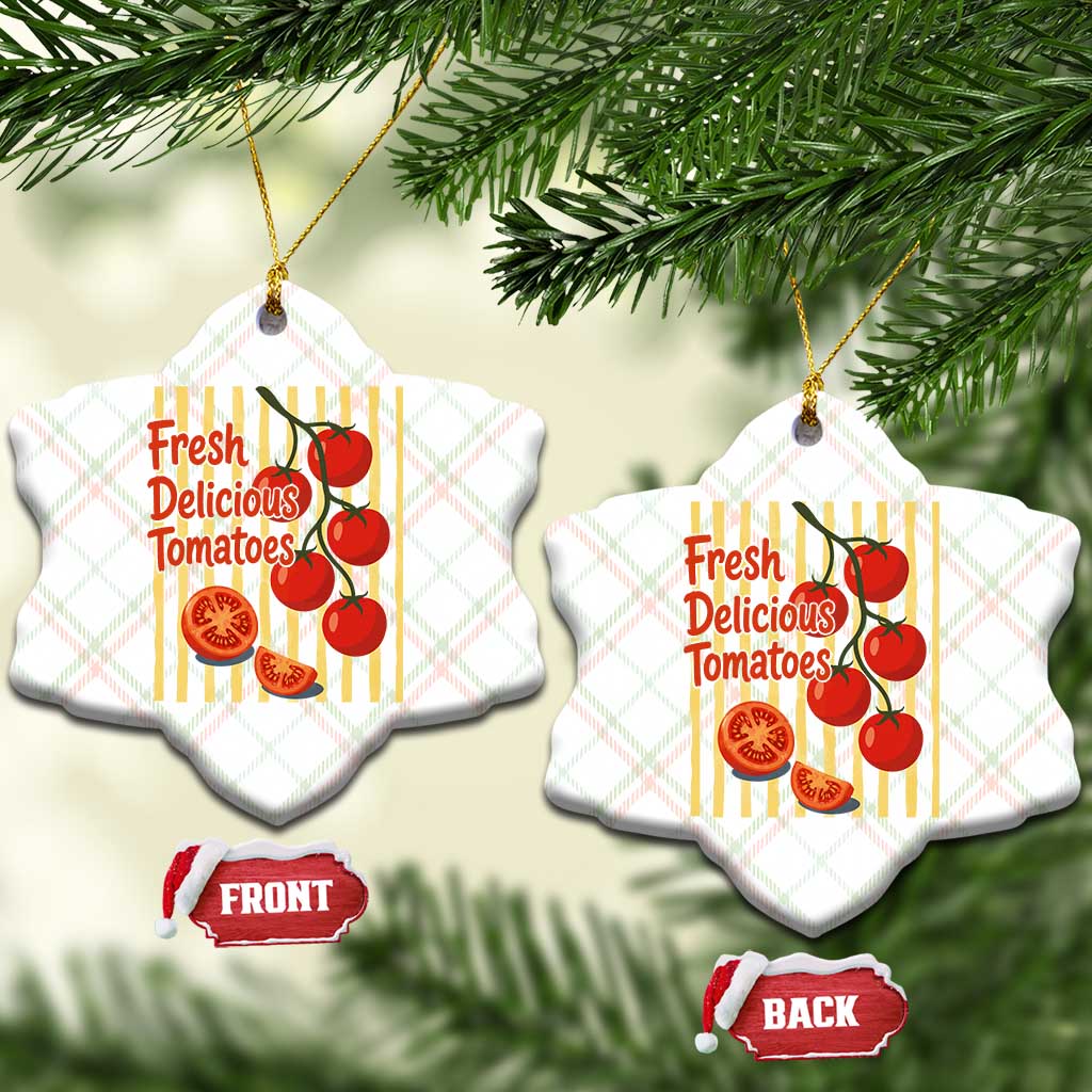 Subtle FDT Ceramic Ornament Fresh Delicious Tomatoes Striped Retro Vintage 80s Subtle FDT