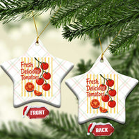 Subtle FDT Ceramic Ornament Fresh Delicious Tomatoes Striped Retro Vintage 80s Subtle FDT