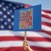 Subtle FDT Protest Sign Fresh Delicious Tomatoes Striped Retro Vintage 80s Subtle FDT