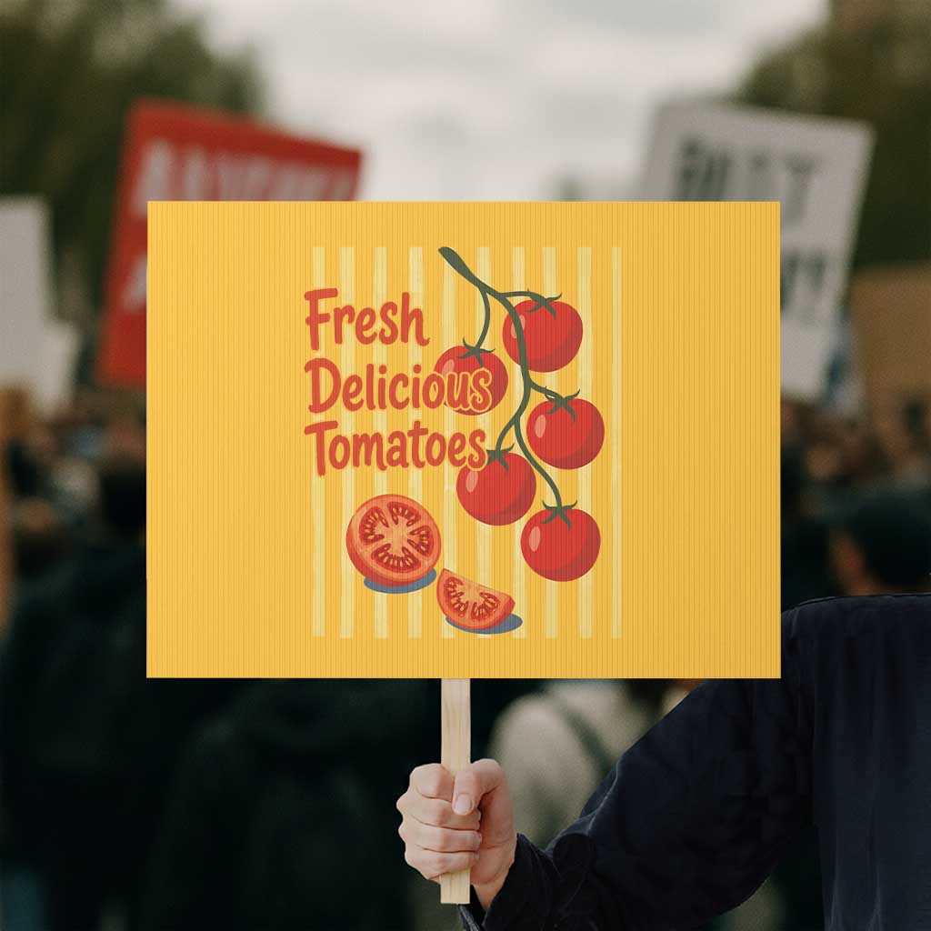 Subtle FDT Protest Sign Fresh Delicious Tomatoes Striped Retro Vintage 80s Subtle FDT