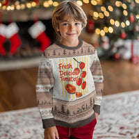 Subtle FDT Ugly Christmas Sweater Fresh Delicious Tomatoes Striped Retro Vintage 80s Subtle FDT