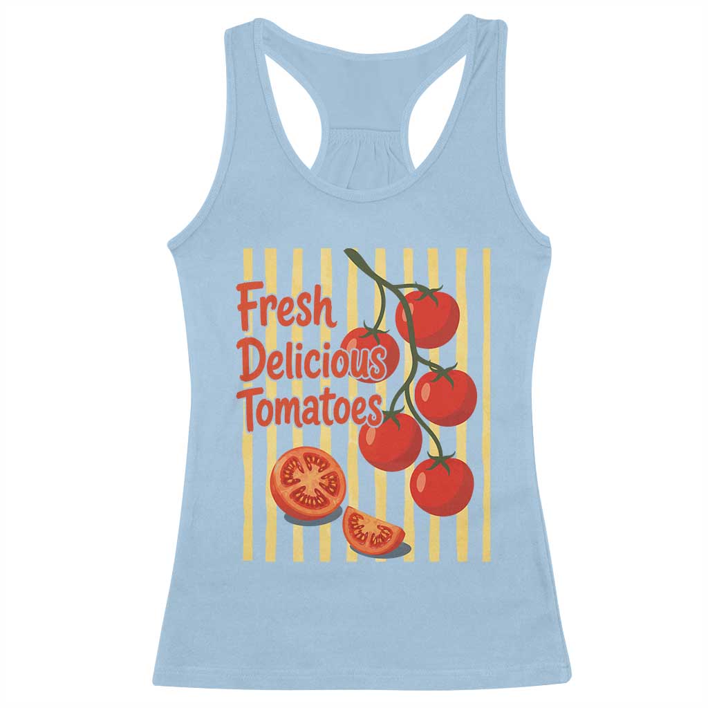 Subtle FDT Racerback Tank Top Fresh Delicious Tomatoes Striped Retro Vintage 80s Subtle FDT