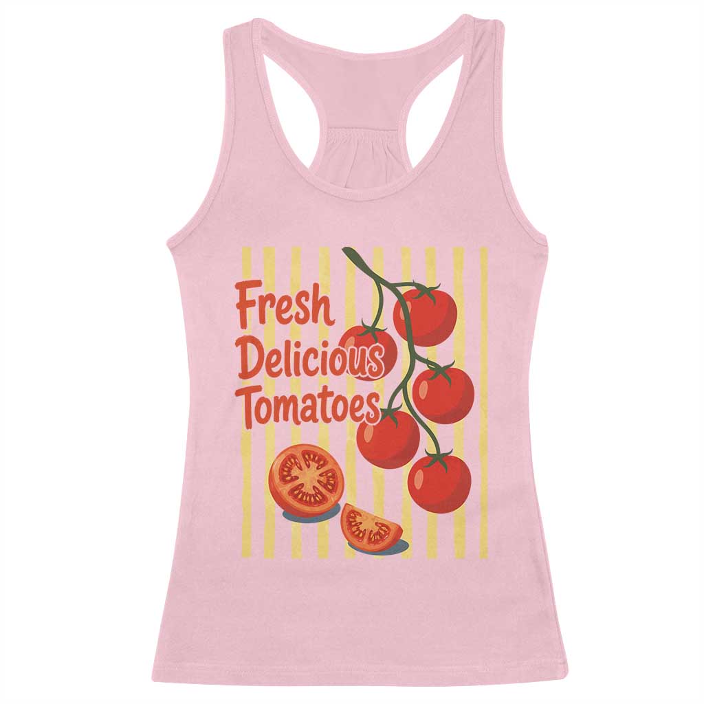 Subtle FDT Racerback Tank Top Fresh Delicious Tomatoes Striped Retro Vintage 80s Subtle FDT