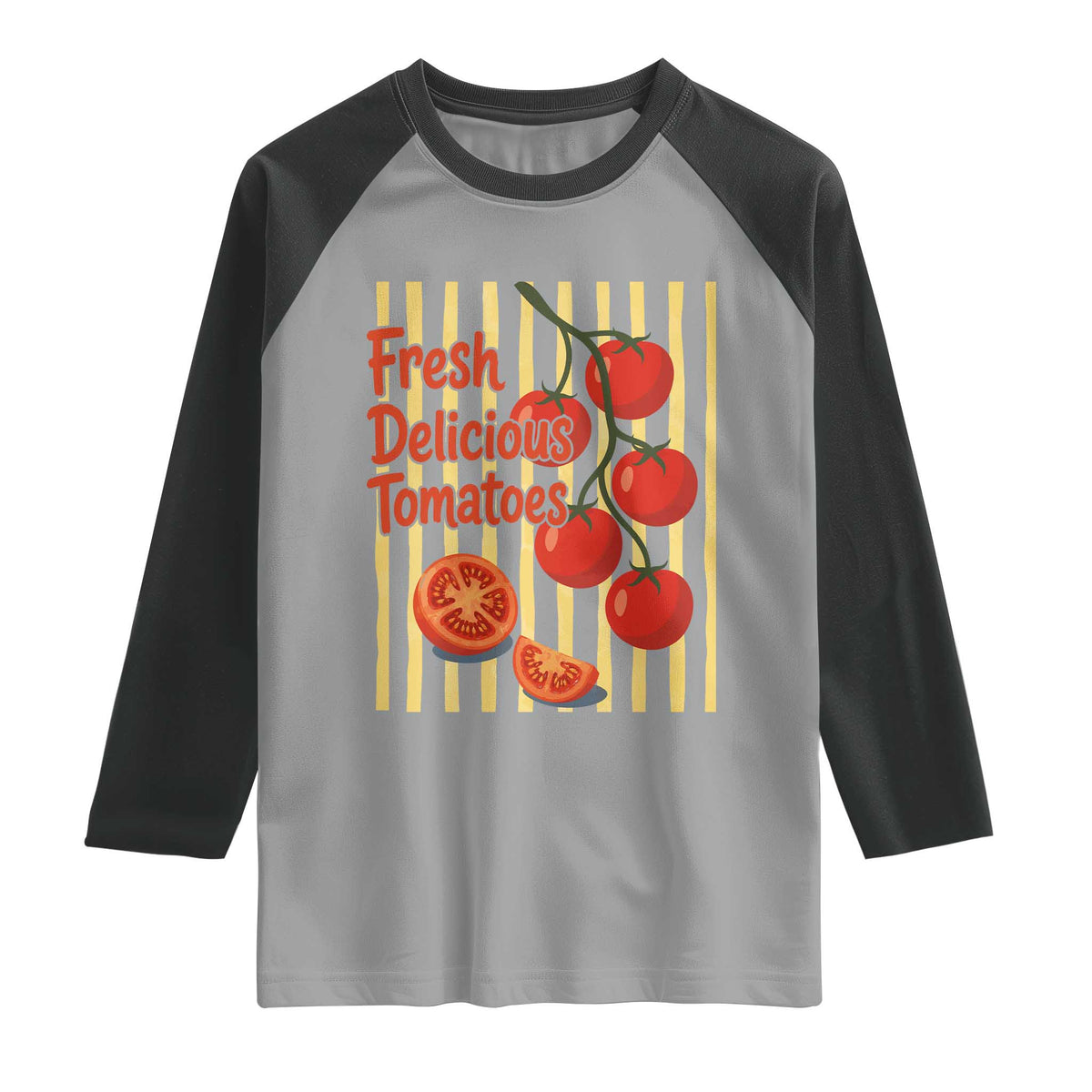 Subtle FDT Raglan Shirt Fresh Delicious Tomatoes Striped Retro Vintage 80s Subtle FDT