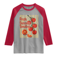 Subtle FDT Raglan Shirt Fresh Delicious Tomatoes Striped Retro Vintage 80s Subtle FDT