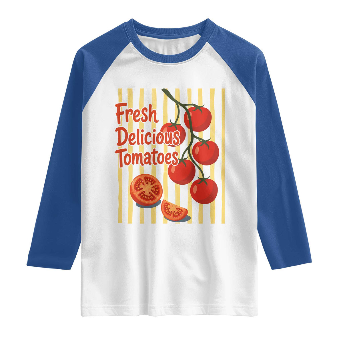 Subtle FDT Raglan Shirt Fresh Delicious Tomatoes Striped Retro Vintage 80s Subtle FDT