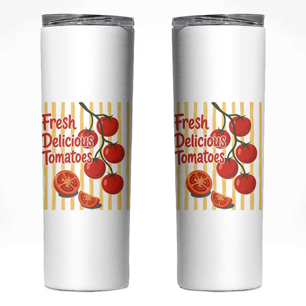 Subtle FDT Skinny Tumbler Fresh Delicious Tomatoes Striped Retro Vintage 80s Subtle FDT