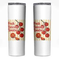 Subtle FDT Skinny Tumbler Fresh Delicious Tomatoes Striped Retro Vintage 80s Subtle FDT