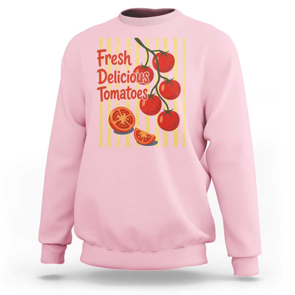 Subtle FDT Sweatshirt Fresh Delicious Tomatoes Striped Retro Vintage 80s Subtle FDT