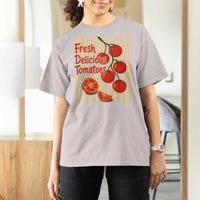 Subtle FDT T Shirt For Women Fresh Delicious Tomatoes Striped Retro Vintage 80s Subtle FDT
