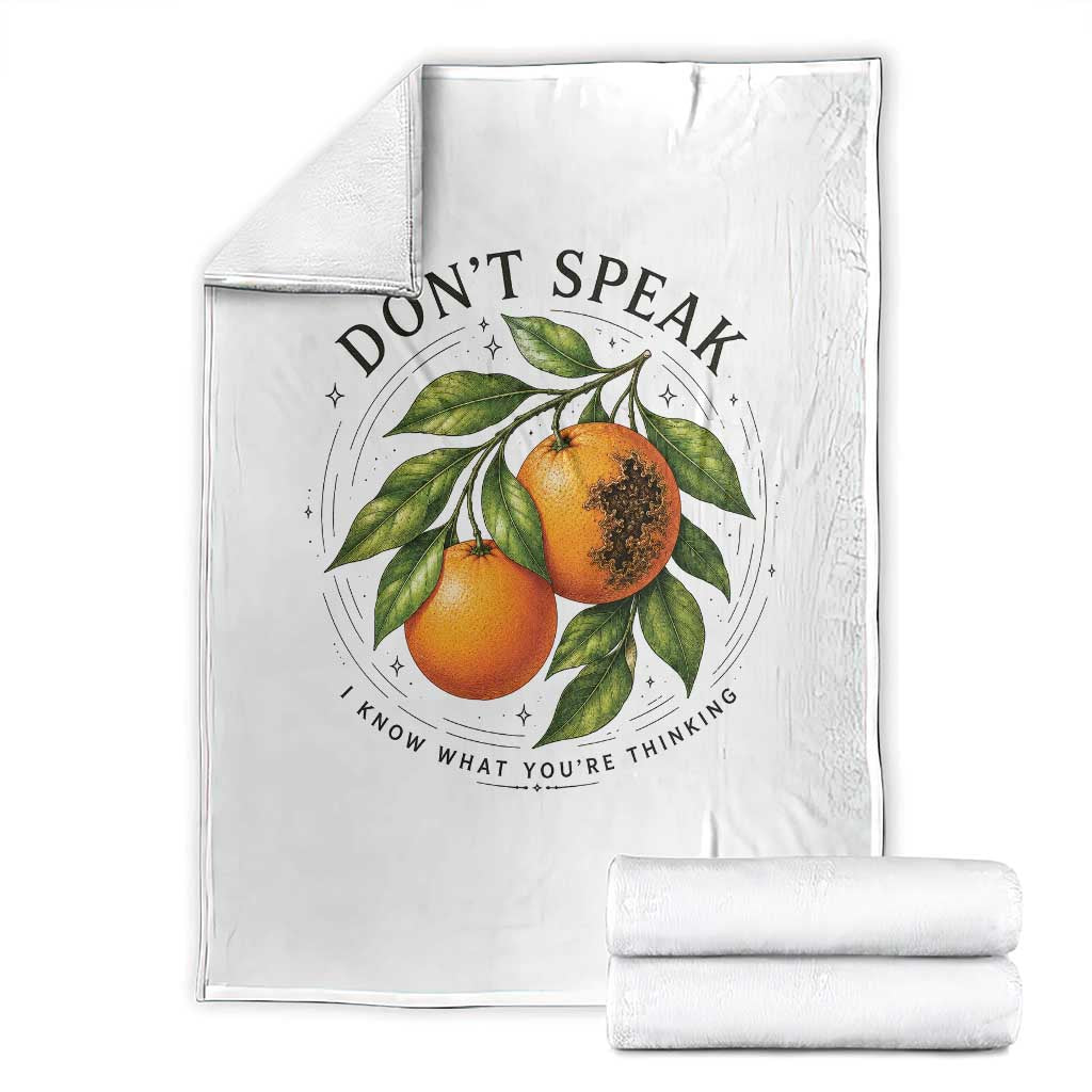 Subtle FDT Throw Blanket Dont Speak Orange Graphic Retro Vintage