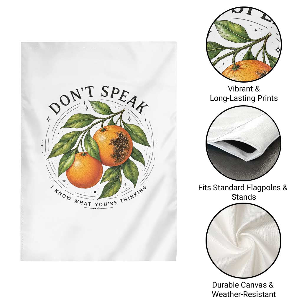 Subtle FDT Garden Flag Dont Speak Orange Graphic Retro Vintage