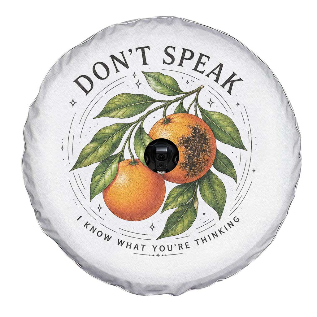 Subtle FDT Spare Tire Cover Dont Speak Orange Graphic Retro Vintage