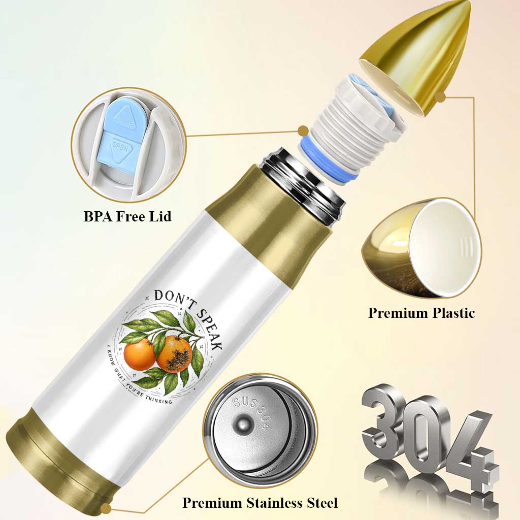 Subtle FDT Bullet Tumbler Dont Speak Orange Graphic Retro Vintage