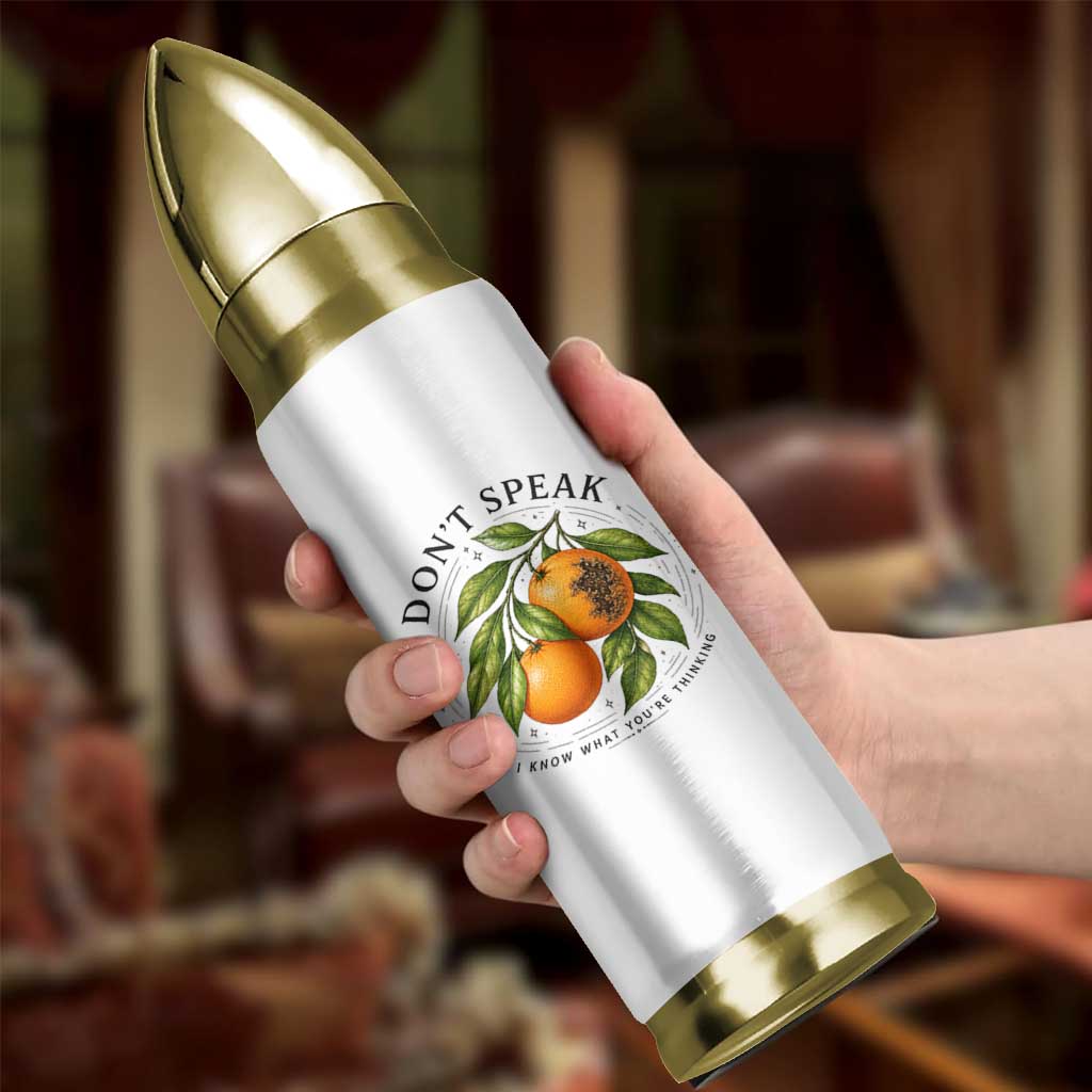 Subtle FDT Bullet Tumbler Dont Speak Orange Graphic Retro Vintage