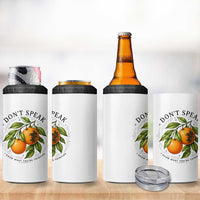 Subtle FDT 4 in 1 Can Cooler Tumbler Dont Speak Orange Graphic Retro Vintage