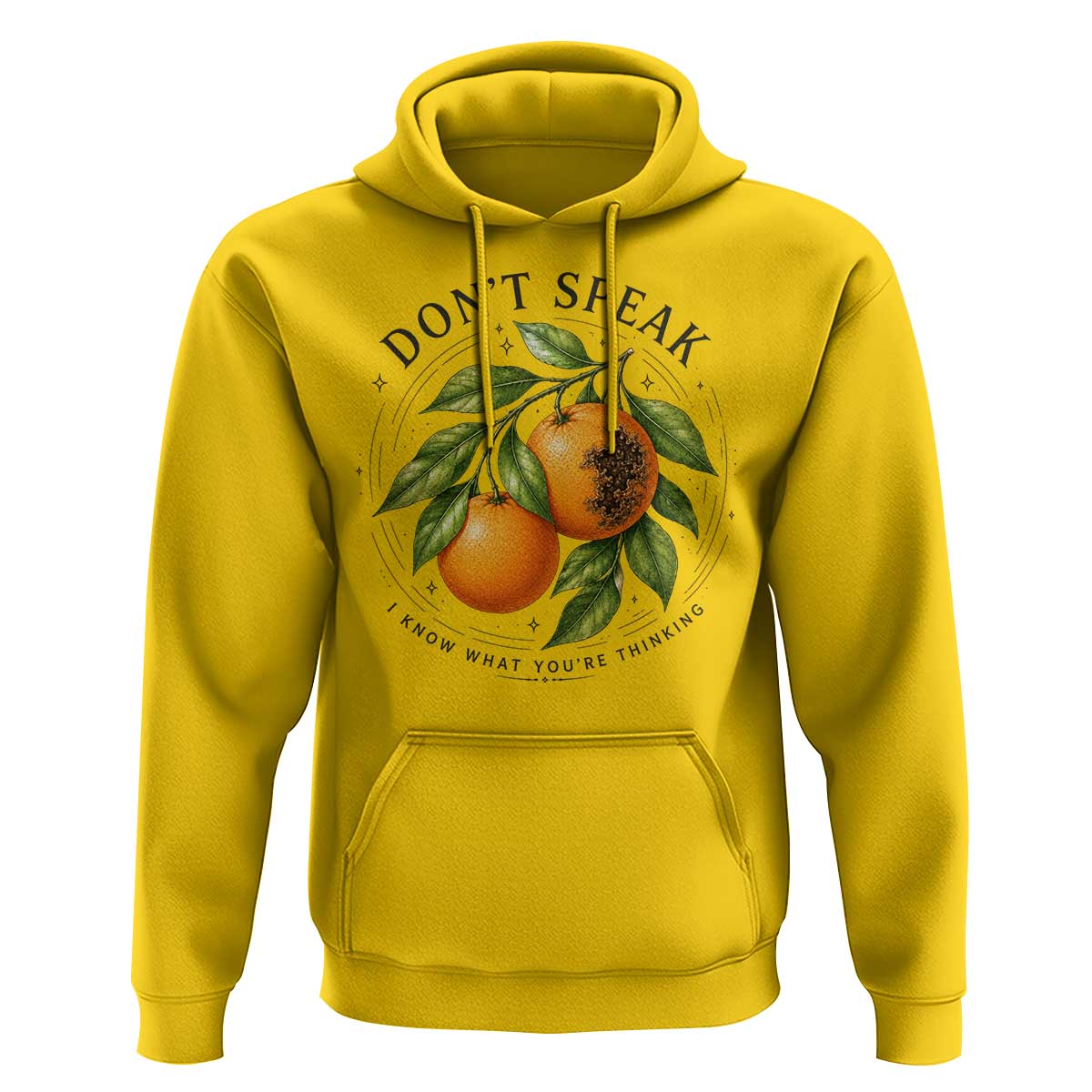 Subtle FDT Hoodie Dont Speak Orange Graphic Retro Vintage