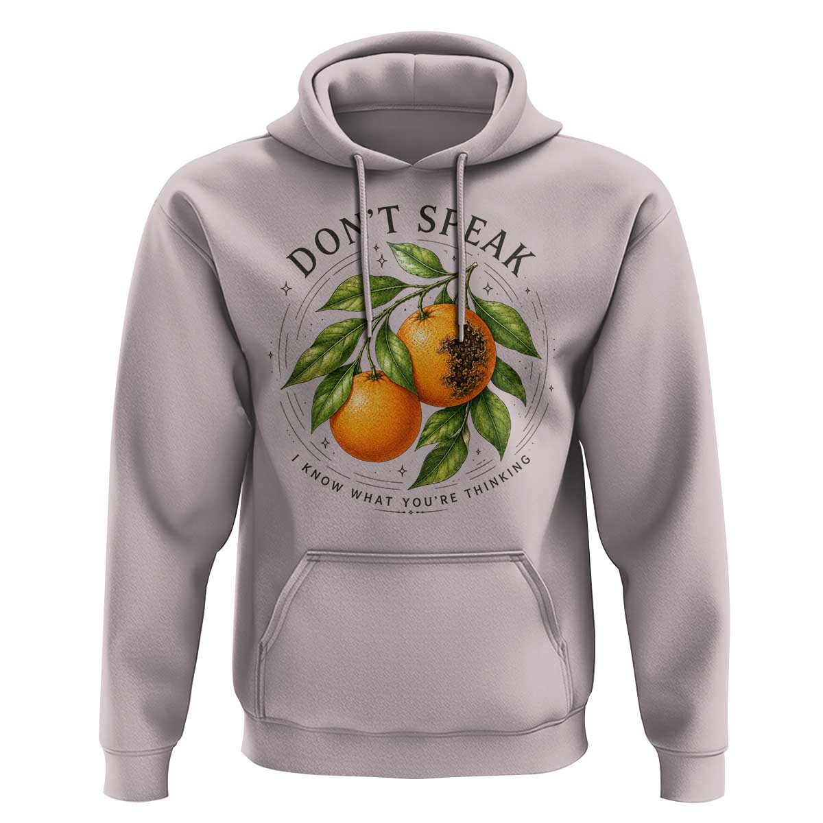Subtle FDT Hoodie Dont Speak Orange Graphic Retro Vintage