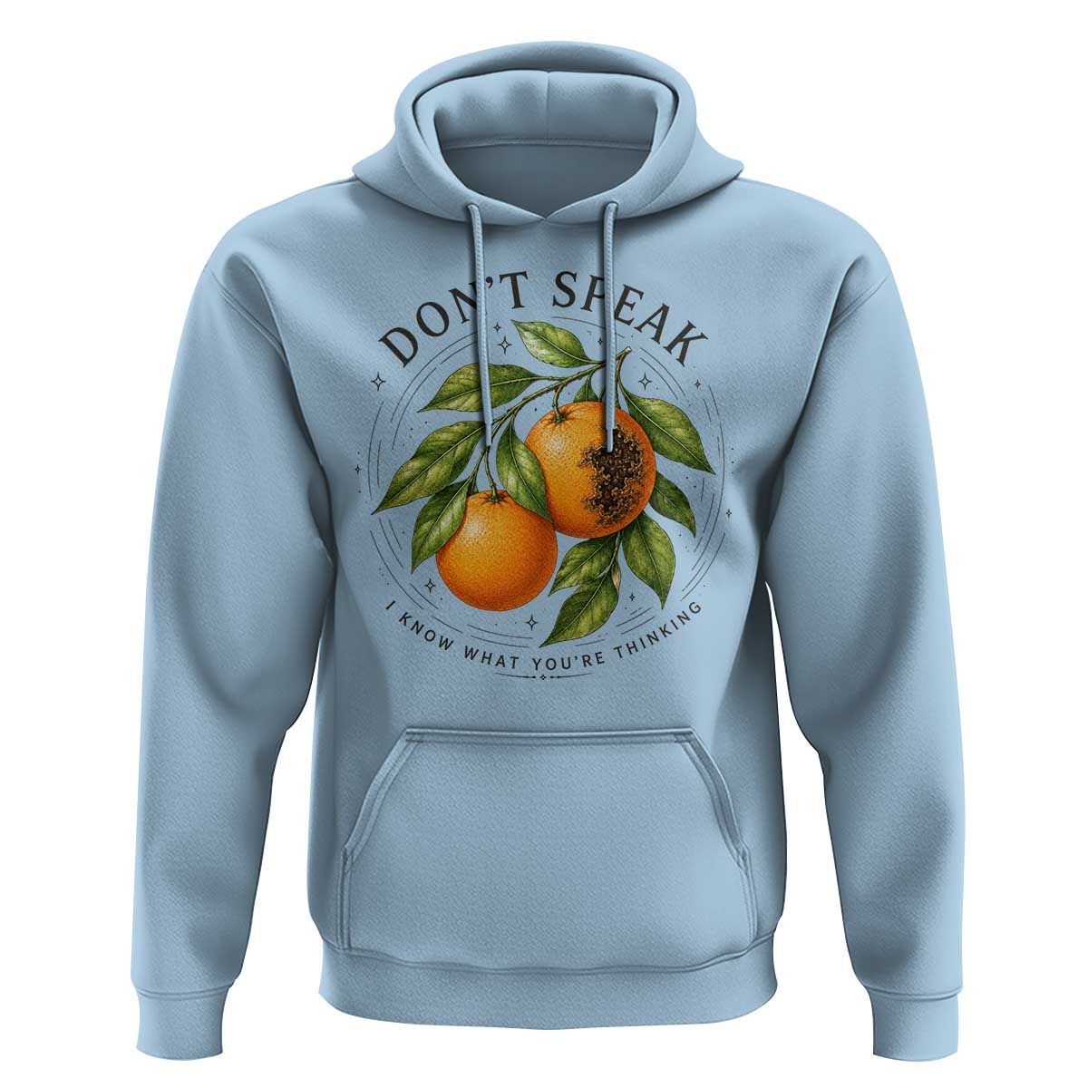 Subtle FDT Hoodie Dont Speak Orange Graphic Retro Vintage