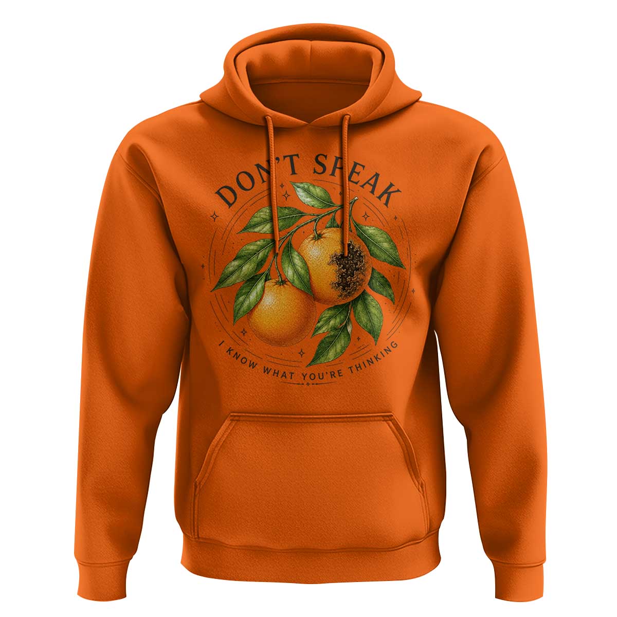 Subtle FDT Hoodie Dont Speak Orange Graphic Retro Vintage