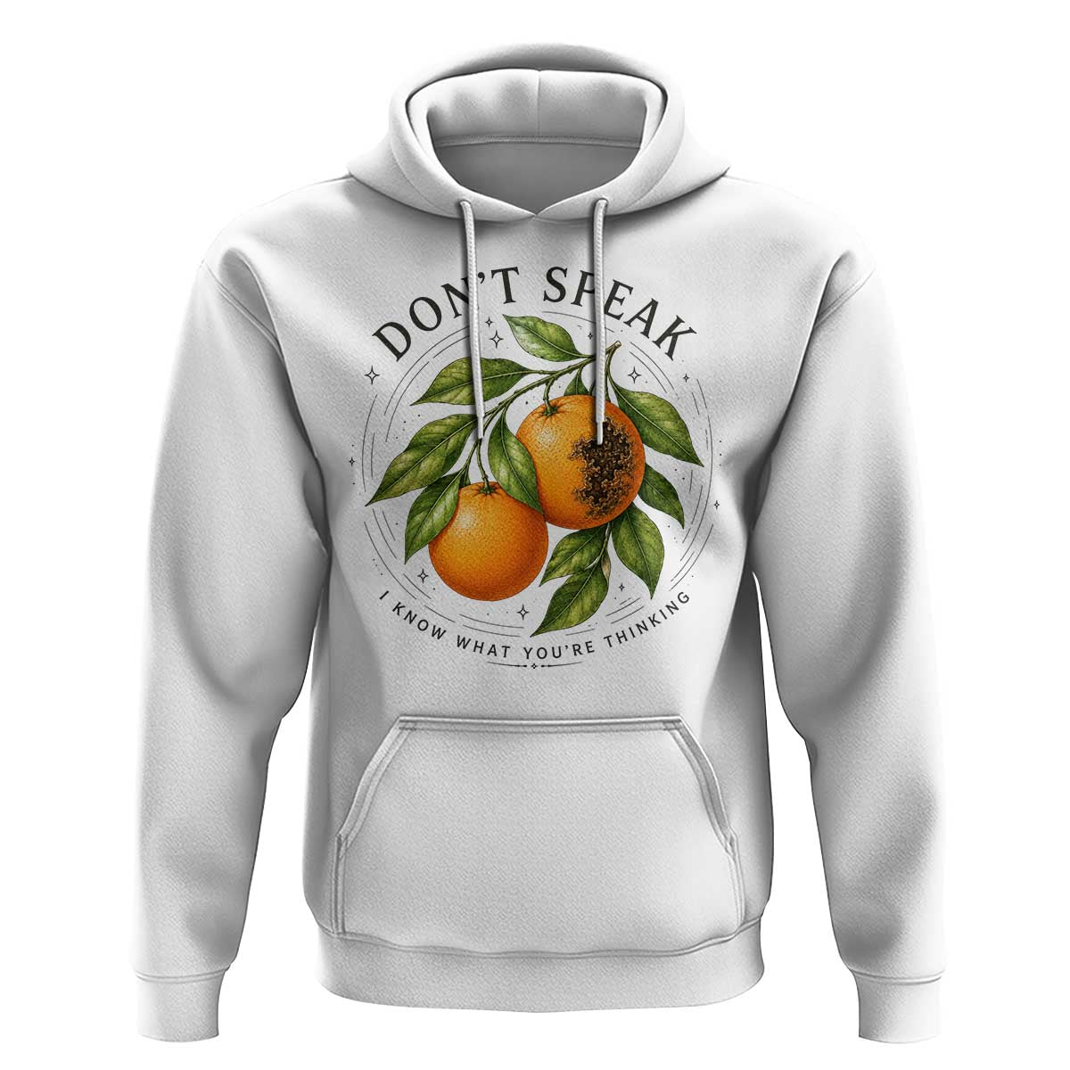 Subtle FDT Hoodie Dont Speak Orange Graphic Retro Vintage
