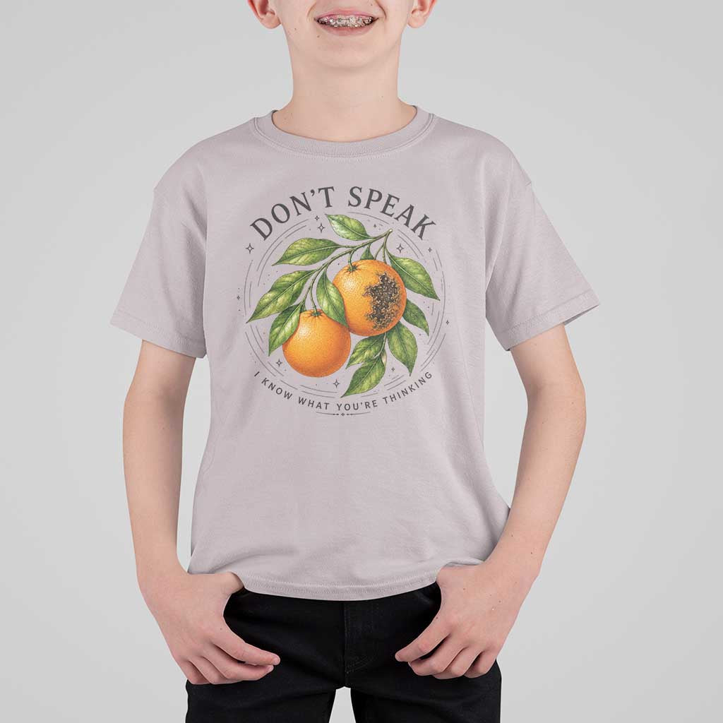 Subtle FDT T Shirt For Kid Dont Speak Orange Graphic Retro Vintage