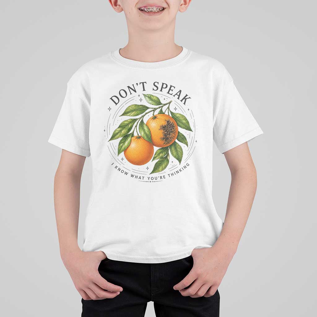 Subtle FDT T Shirt For Kid Dont Speak Orange Graphic Retro Vintage