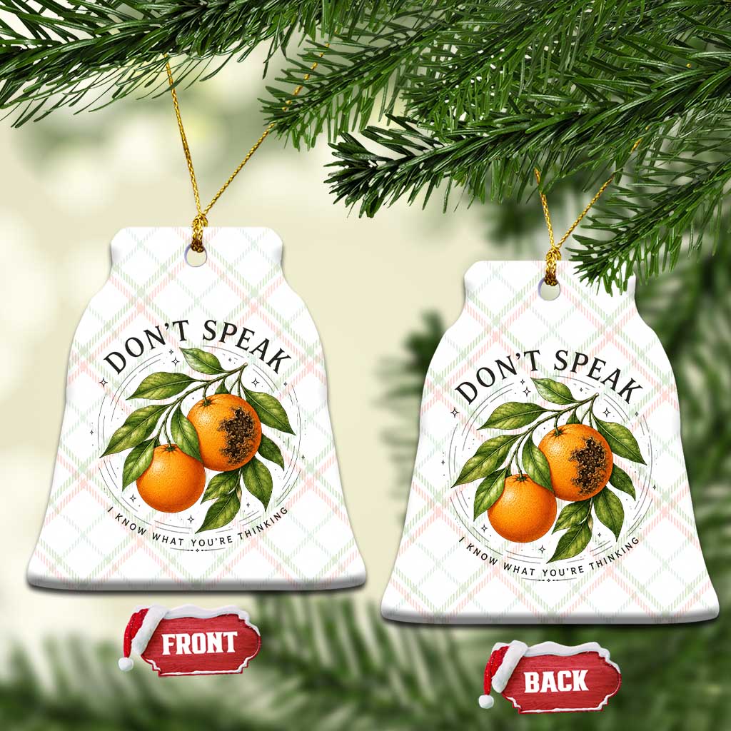 Subtle FDT Ceramic Ornament Dont Speak Orange Graphic Retro Vintage