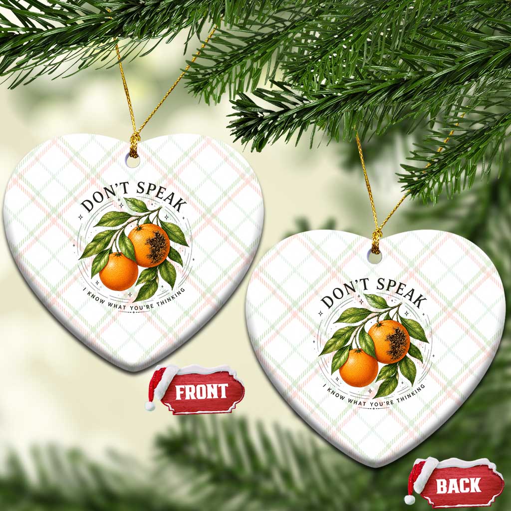 Subtle FDT Ceramic Ornament Dont Speak Orange Graphic Retro Vintage