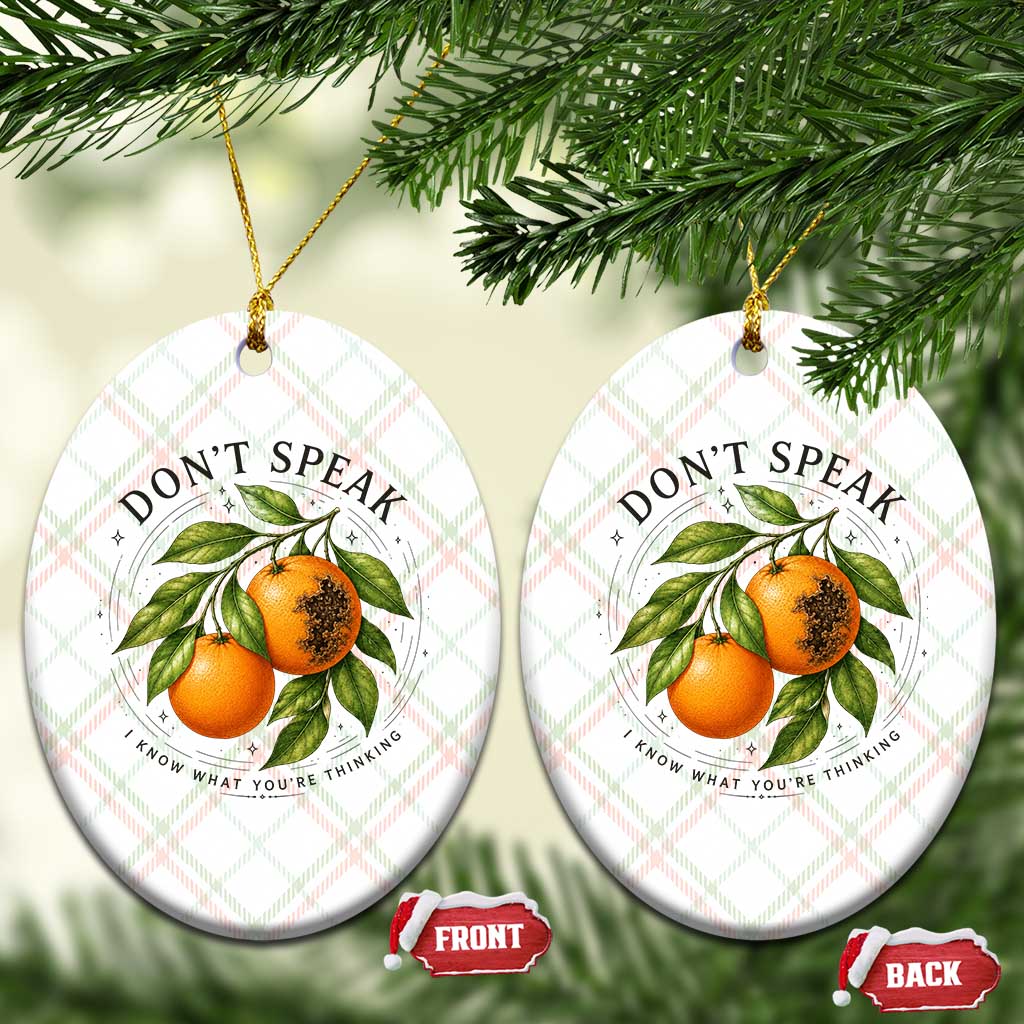 Subtle FDT Ceramic Ornament Dont Speak Orange Graphic Retro Vintage