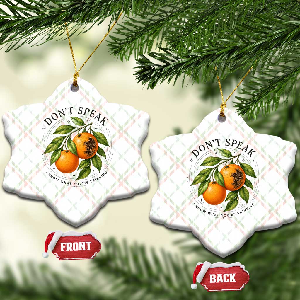 Subtle FDT Ceramic Ornament Dont Speak Orange Graphic Retro Vintage