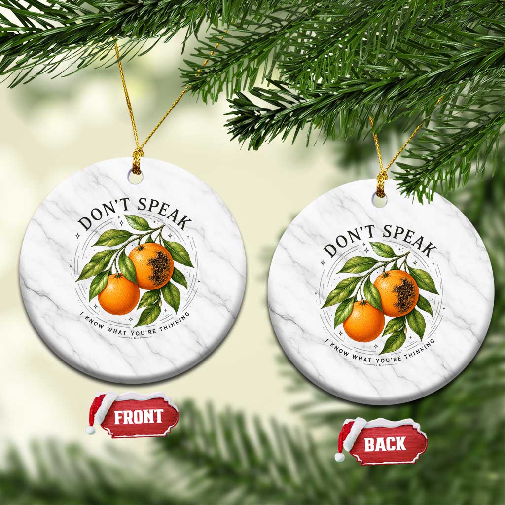 Subtle FDT Ceramic Ornament Dont Speak Orange Graphic Retro Vintage