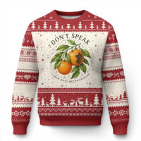 Subtle FDT Ugly Christmas Sweater Dont Speak Orange Graphic Retro Vintage