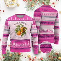 Subtle FDT Ugly Christmas Sweater Dont Speak Orange Graphic Retro Vintage