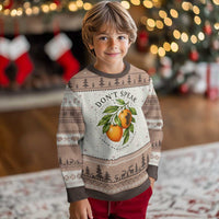 Subtle FDT Ugly Christmas Sweater Dont Speak Orange Graphic Retro Vintage