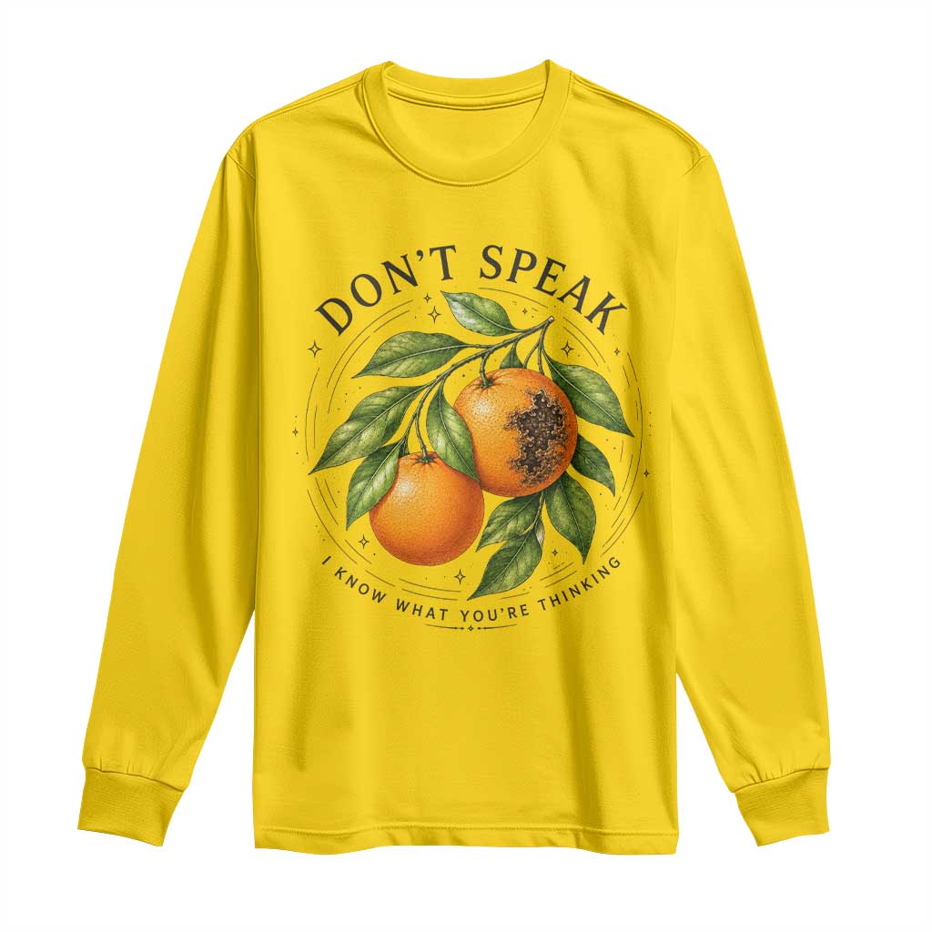 Subtle FDT Long Sleeve Shirt Dont Speak Orange Graphic Retro Vintage