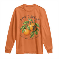 Subtle FDT Long Sleeve Shirt Dont Speak Orange Graphic Retro Vintage