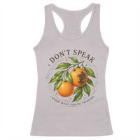 Subtle FDT Racerback Tank Top Dont Speak Orange Graphic Retro Vintage