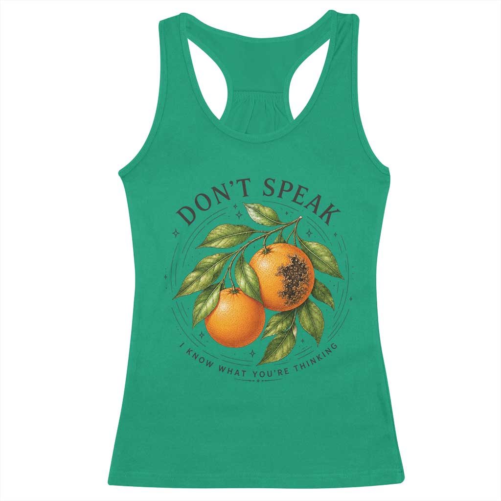 Subtle FDT Racerback Tank Top Dont Speak Orange Graphic Retro Vintage