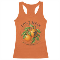 Subtle FDT Racerback Tank Top Dont Speak Orange Graphic Retro Vintage