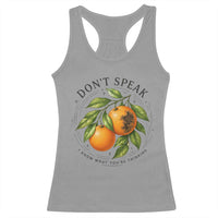 Subtle FDT Racerback Tank Top Dont Speak Orange Graphic Retro Vintage