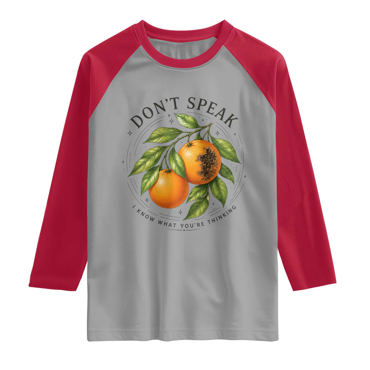 Subtle FDT Raglan Shirt Dont Speak Orange Graphic Retro Vintage