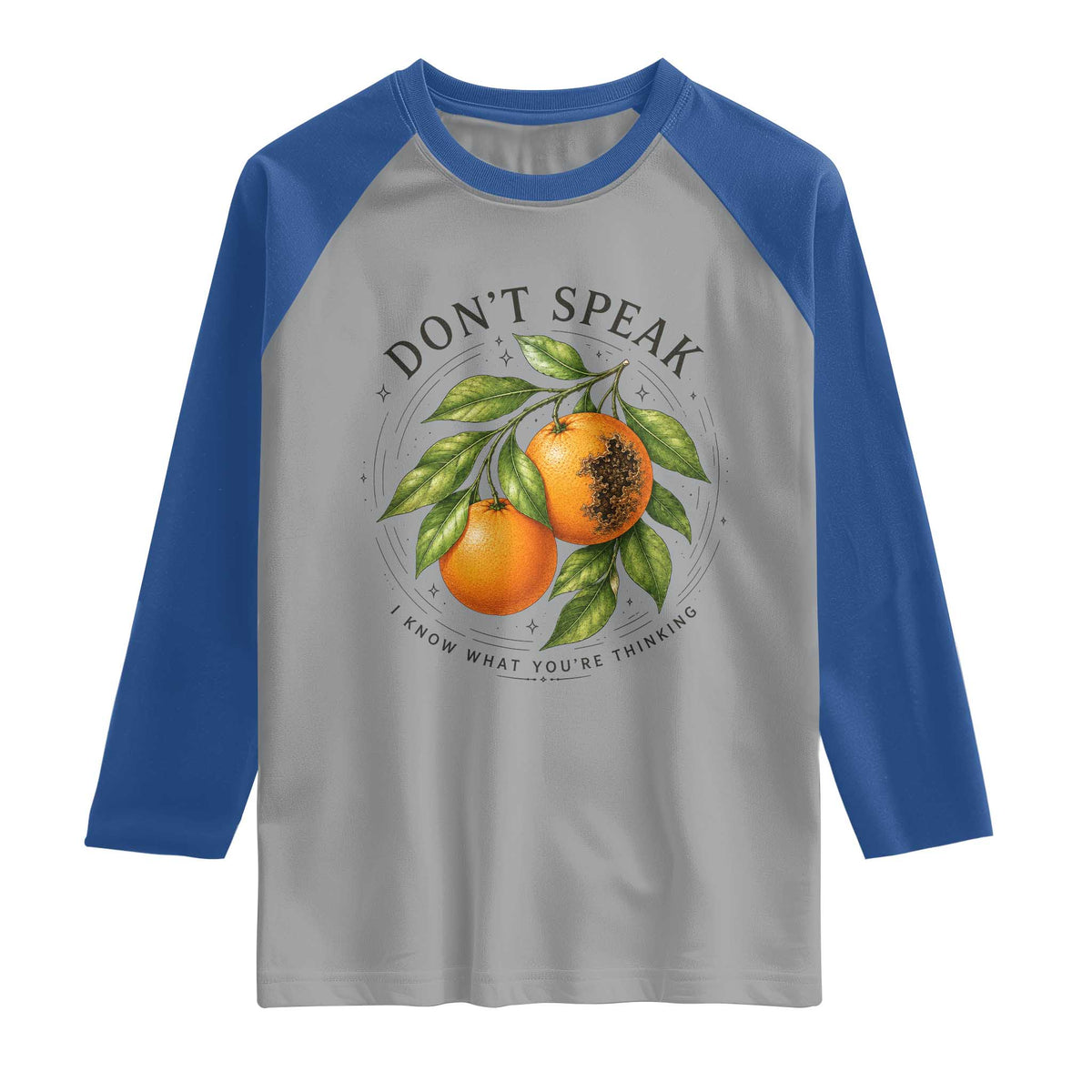 Subtle FDT Raglan Shirt Dont Speak Orange Graphic Retro Vintage