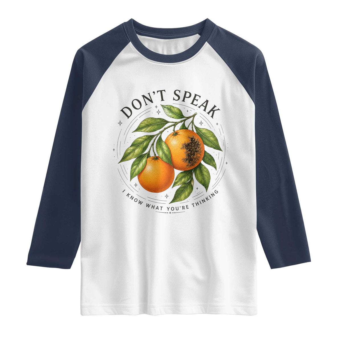 Subtle FDT Raglan Shirt Dont Speak Orange Graphic Retro Vintage