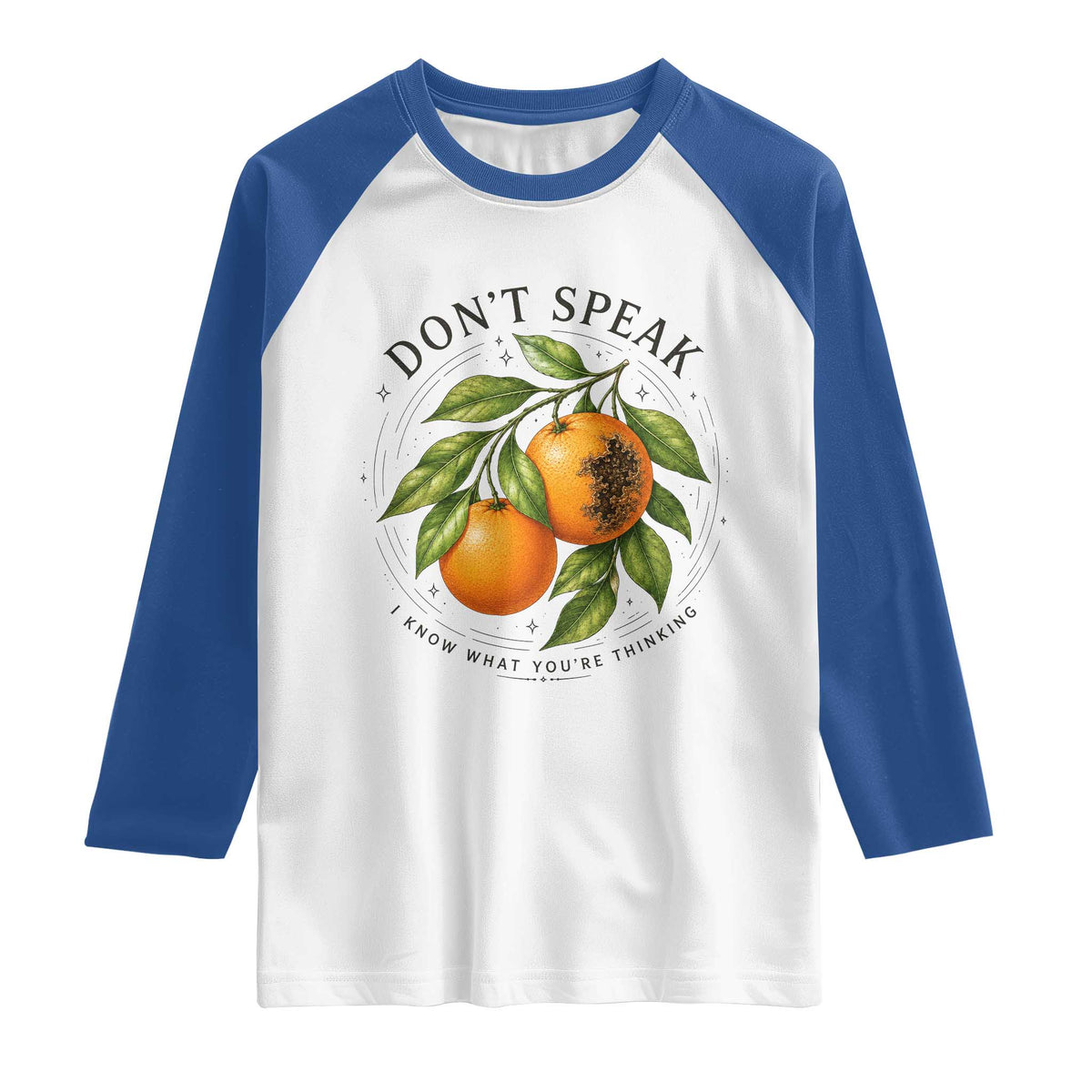 Subtle FDT Raglan Shirt Dont Speak Orange Graphic Retro Vintage
