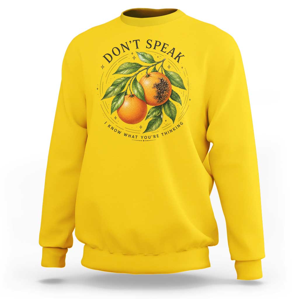 Subtle FDT Sweatshirt Dont Speak Orange Graphic Retro Vintage